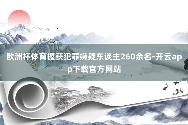 欧洲杯体育握获犯罪嫌疑东谈主260余名-开云app下载官方网站
