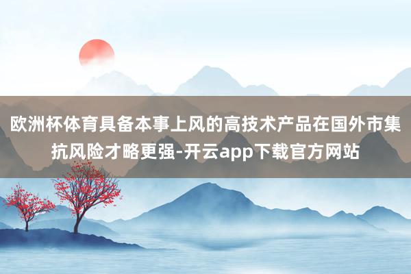 欧洲杯体育具备本事上风的高技术产品在国外市集抗风险才略更强-开云app下载官方网站