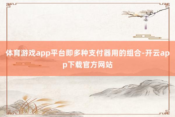 体育游戏app平台即多种支付器用的组合-开云app下载官方网站