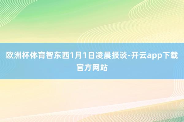 欧洲杯体育智东西1月1日凌晨报谈-开云app下载官方网站