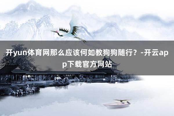 开yun体育网那么应该何如教狗狗随行？-开云app下载官方网站